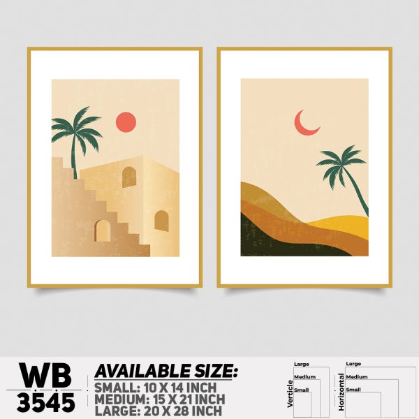 DDecorator Landscape Horizon Art (Set of 2) Wall Canvas Wall Poster Wall Board - 3 Size Available - WB3545 - DDecorator