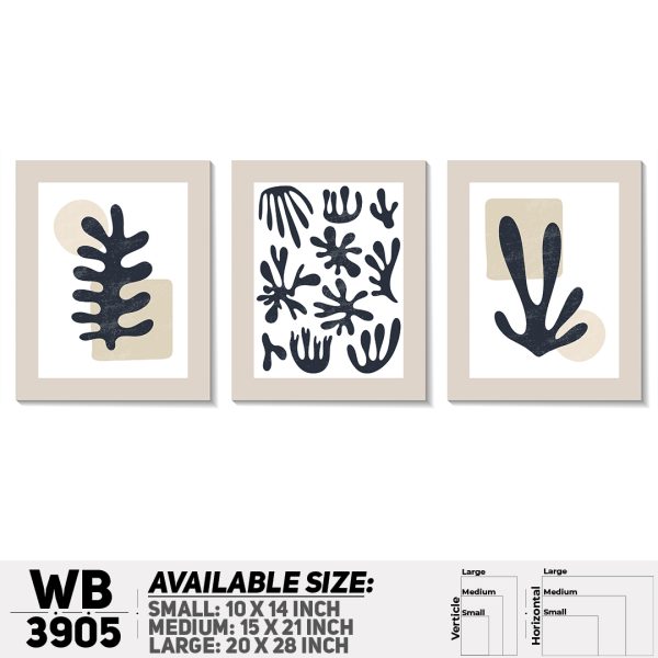 DDecorator Abstract ArtWork (Set of 3) Wall Canvas Wall Poster Wall Board - 3 Size Available - WB3905 - DDecorator