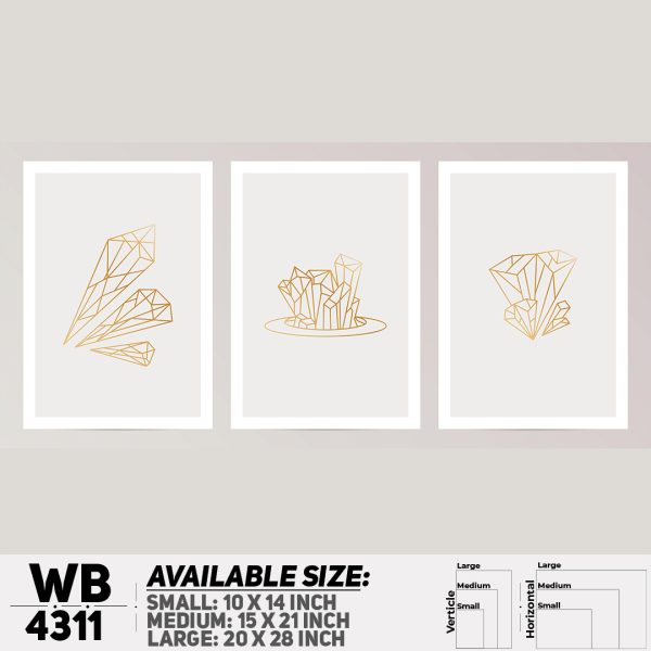 DDecorator Abstract Art (Set of 3) Wall Canvas Wall Poster Wall Board - 3 Size Available - WB4311 - DDecorator