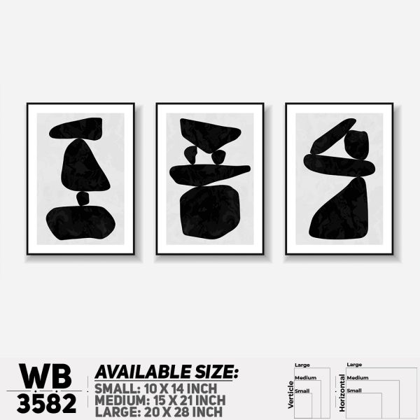 DDecorator Abstract ArtWork (Set of 3) Wall Canvas Wall Poster Wall Board - 3 Size Available - WB3582 - DDecorator