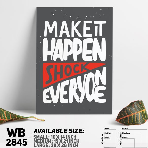 DDecorator Make It Happen - Motivational Wall Canvas Wall Poster Wall Board - 3 Size Available - WB2845 - DDecorator
