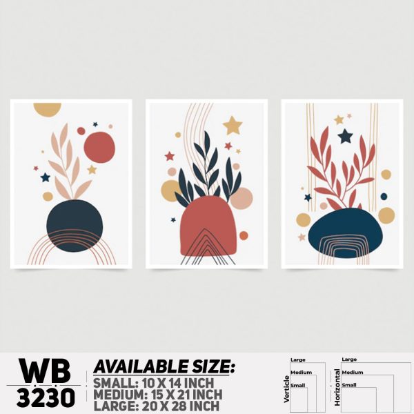 DDecorator Modern Leaf ArtWork (Set of 3) Wall Canvas Wall Poster Wall Board - 3 Size Available - WB3230 - DDecorator