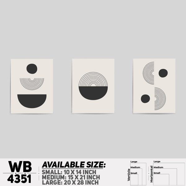 DDecorator Abstract Art (Set of 3) Wall Canvas Wall Poster Wall Board - 3 Size Available - WB4351 - DDecorator