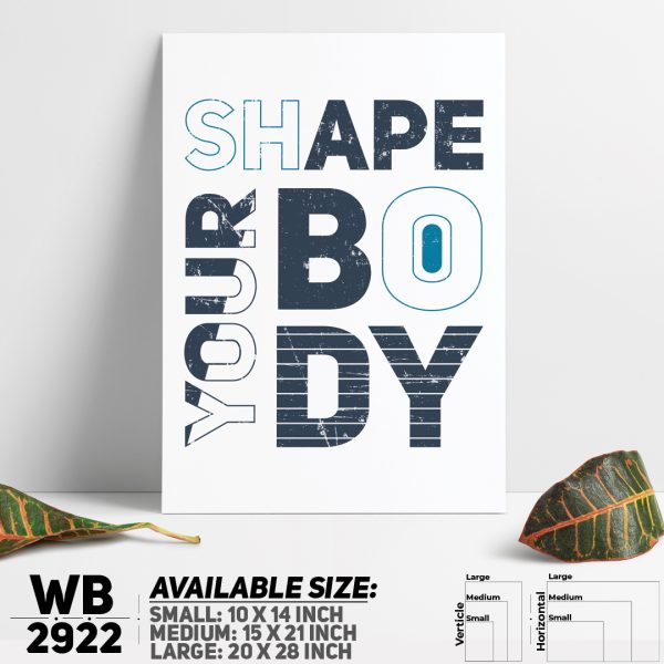 DDecorator Shape Your Body - Motivational Wall Canvas Wall Poster Wall Board - 3 Size Available - WB2922 - DDecorator