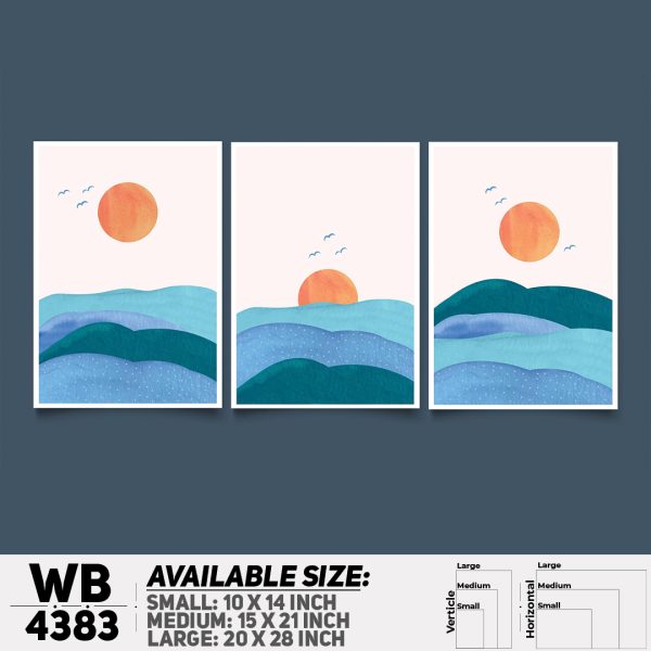 DDecorator Landscape & Horizon Design (Set of 3) Wall Canvas Wall Poster Wall Board - 3 Size Available - WB4383 - DDecorator