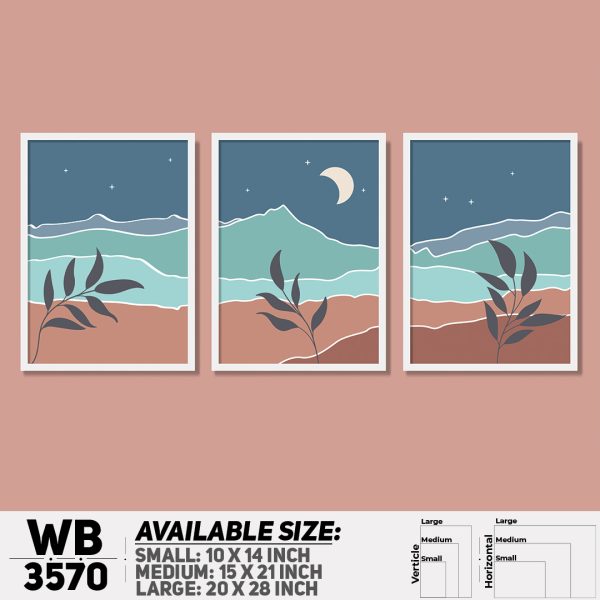 DDecorator Landscape Horizon Art (Set of 3) Wall Canvas Wall Poster Wall Board - 3 Size Available - WB3570 - DDecorator