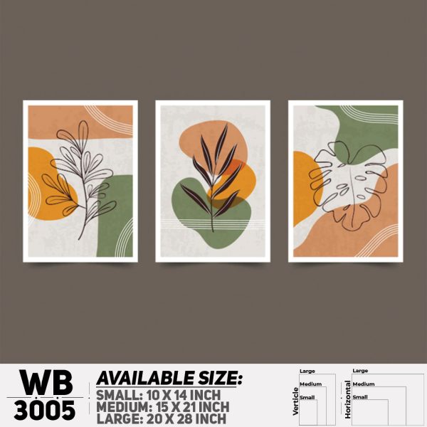 DDecorator Modern Flower ArtWork (Set of 3) Wall Canvas Wall Poster Wall Board - 3 Size Available - WB3005 - DDecorator
