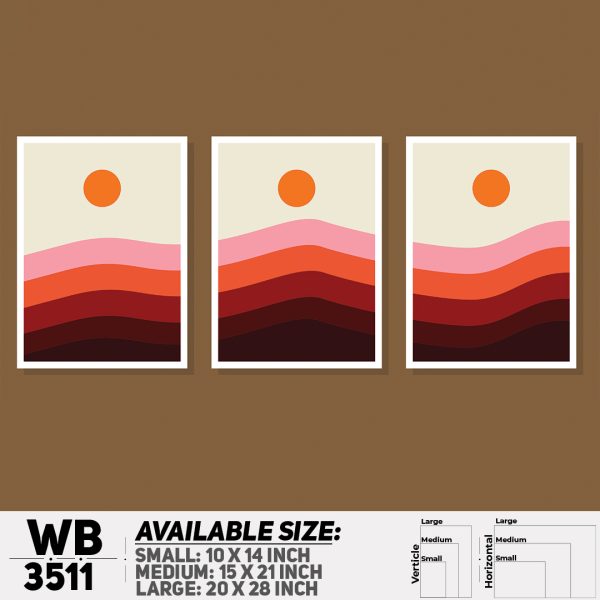 DDecorator Landscape Horizon Art (Set of 3) Wall Canvas Wall Poster Wall Board - 3 Size Available - WB3511 - DDecorator