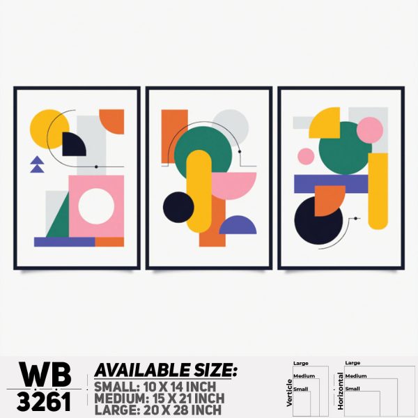 DDecorator Modern Abstract ArtWork (Set of 3) Wall Canvas Wall Poster Wall Board - 3 Size Available - WB3261 - DDecorator