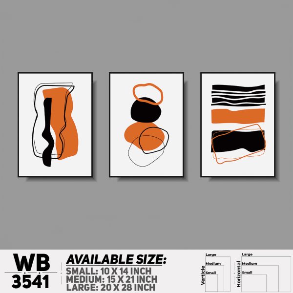 DDecorator Abstract ArtWork (Set of 3) Wall Canvas Wall Poster Wall Board - 3 Size Available - WB3541 - DDecorator