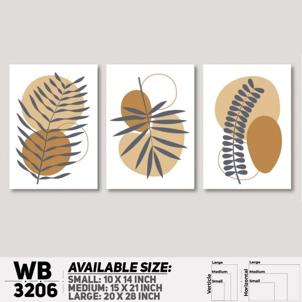 DDecorator Modern Leaf ArtWork (Set of 3) Wall Canvas Wall Poster Wall Board - 3 Size Available - WB3206 - DDecorator