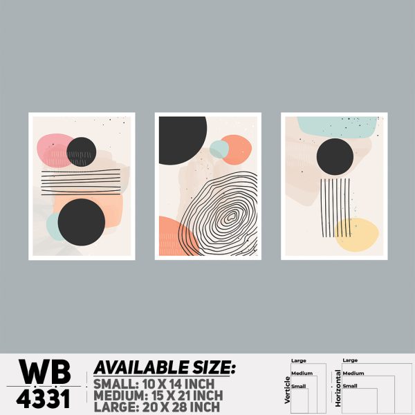 DDecorator Abstract Art (Set of 3) Wall Canvas Wall Poster Wall Board - 3 Size Available - WB4331 - DDecorator