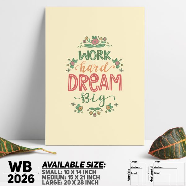 DDecorator Dream - Motivational Wall Canvas Wall Poster Wall Board - 3 Size Available - WB2026 - DDecorator