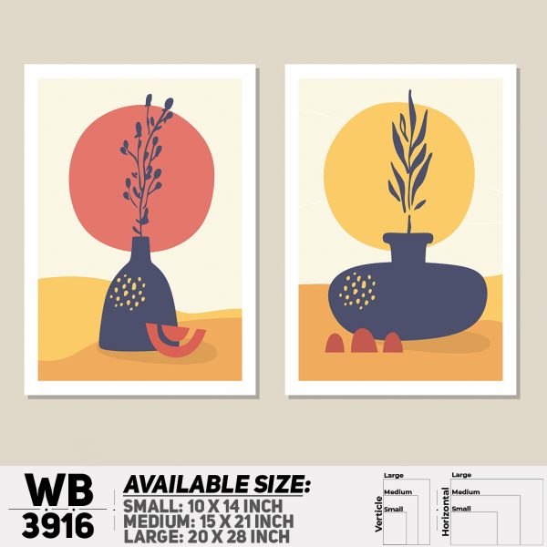 DDecorator Flower And Leaf ArtWork (Set of 2) Wall Canvas Wall Poster Wall Board - 3 Size Available - WB3916 - DDecorator