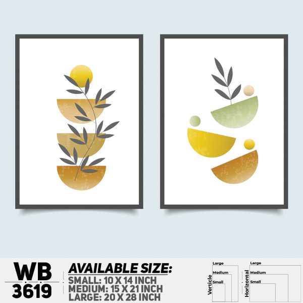 DDecorator Leaf & Abstract ArtWork (Set of 2) Wall Canvas Wall Poster Wall Board - 3 Size Available - WB3619 - DDecorator