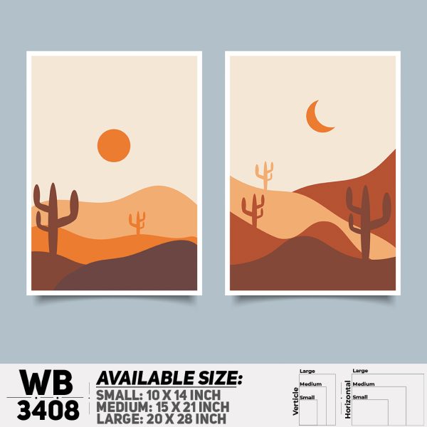 DDecorator Landscape Horizon Art (Set of 2) Wall Canvas Wall Poster Wall Board - 3 Size Available - WB3408 - DDecorator