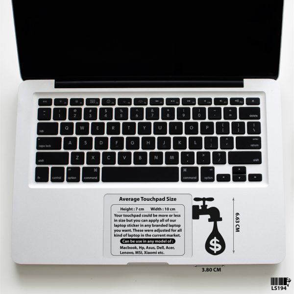 DDecorator Tap with Doller (Right) Laptop Sticker Vinyl Decal Removable Laptop Stickers For Any Kind of Laptop - LS194 - DDecorator
