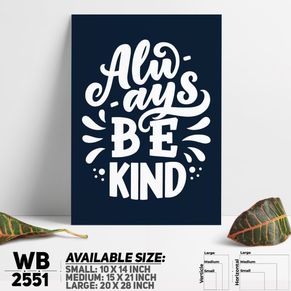 DDecorator Always Be Kind - Motivational Wall Canvas Wall Poster Wall Board - 3 Size Available - WB2551 - DDecorator