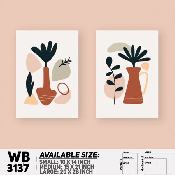 DDecorator Modern Flower ArtWork (Set of 2) Wall Canvas Wall Poster Wall Board - 3 Size Available - WB3137 - DDecorator