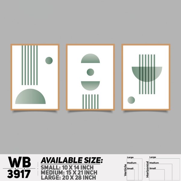 DDecorator Abstract ArtWork (Set of 3) Wall Canvas Wall Poster Wall Board - 3 Size Available - WB3917 - DDecorator