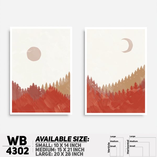 DDecorator Landscape & Horizon Design (Set of 2) Wall Canvas Wall Poster Wall Board - 3 Size Available - WB4302 - DDecorator