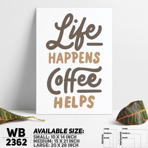 DDecorator Coffee Helps - Motivational Wall Canvas Wall Poster Wall Board - 3 Size Available - WB2362 - DDecorator