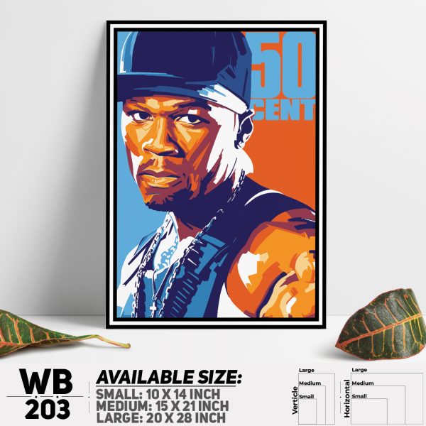 DDecorator 50 Cent American Rapper Wall Canvas Wall Poster Wall Board - 3 Size Available - WB203 - DDecorator