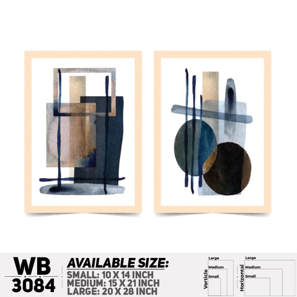 DDecorator Modern Abstract ArtWork (Set of 2) Wall Canvas Wall Poster Wall Board - 3 Size Available - WB3084 - DDecorator