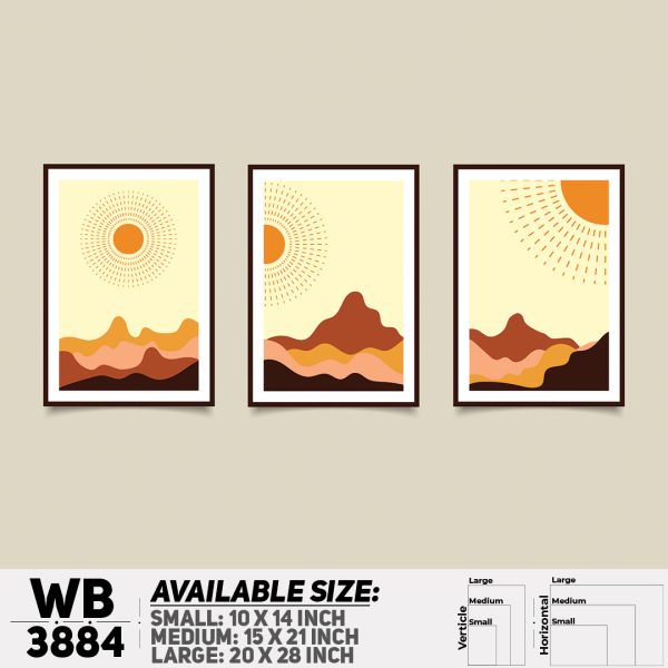 DDecorator Landscape Horizon Art (Set of 3) Wall Canvas Wall Poster Wall Board - 3 Size Available - WB3884 - DDecorator