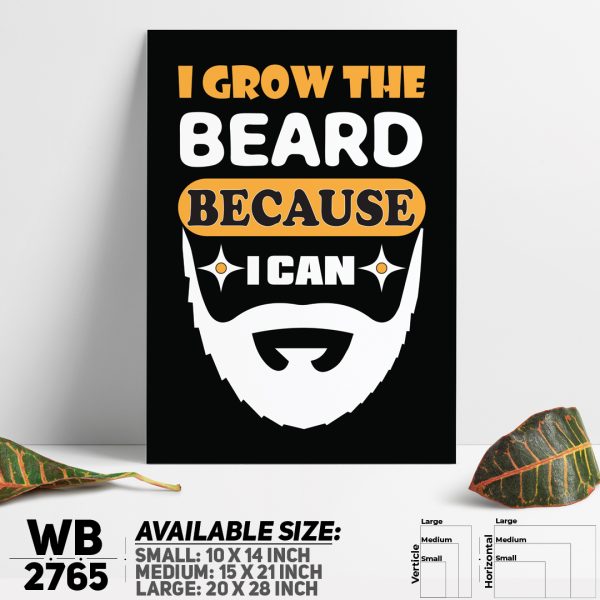 DDecorator Beard Man Bear - Motivational Wall Canvas Wall Poster Wall Board - 3 Size Available - WB2765 - DDecorator