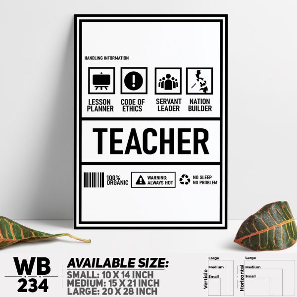 DDecorator Funny Teacher Parody Wall Canvas Wall Poster Wall Board - 3 Size Available - WB234 - DDecorator