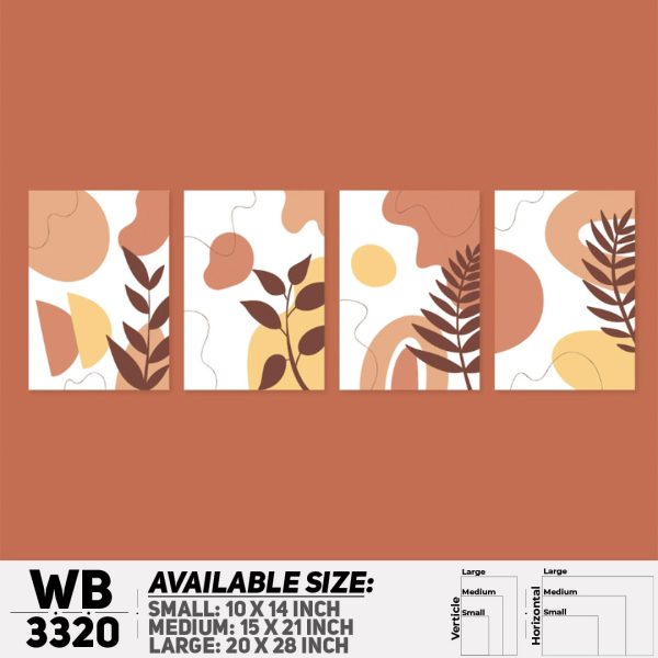 DDecorator Modern Leaf ArtWork (Set of 4) Wall Canvas Wall Poster Wall Board - 3 Size Available - WB3320 - DDecorator