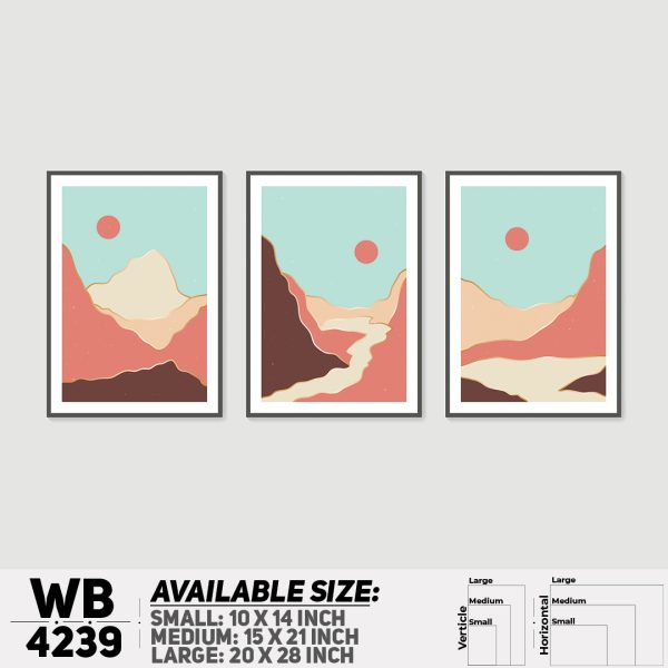 DDecorator Landscape & Horizon Design (Set of 3) Wall Canvas Wall Poster Wall Board - 3 Size Available - WB4239 - DDecorator