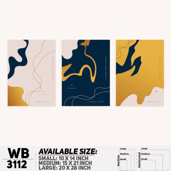 DDecorator Modern Abstract ArtWork (Set of 3) Wall Canvas Wall Poster Wall Board - 3 Size Available - WB3112 - DDecorator