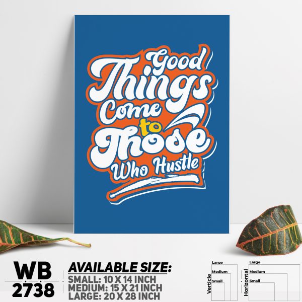 DDecorator Good Things - Hustle - Motivational Wall Canvas Wall Poster Wall Board - 3 Size Available - WB2738 - DDecorator