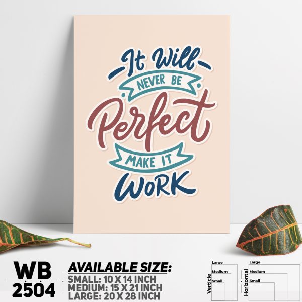 DDecorator It'll Never Be Perfect - Motivational Wall Canvas Wall Poster Wall Board - 3 Size Available - WB2504 - DDecorator