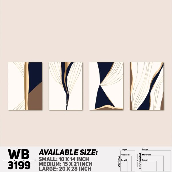 DDecorator Modern Abstract ArtWork (Set of 4) Wall Canvas Wall Poster Wall Board - 3 Size Available - WB3199 - DDecorator
