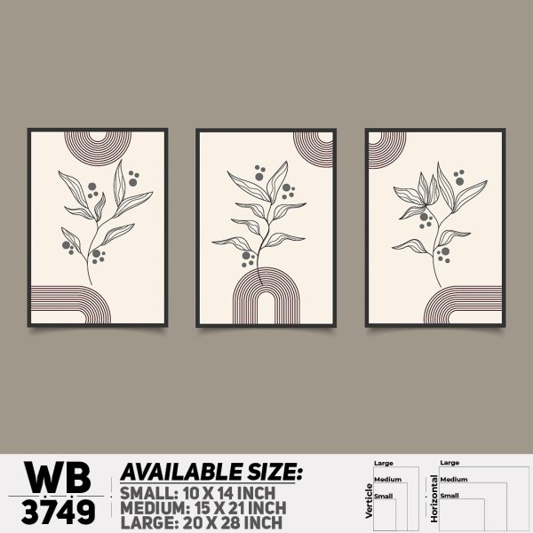 DDecorator Flower And Leaf ArtWork (Set of 3) Wall Canvas Wall Poster Wall Board - 3 Size Available - WB3749 - DDecorator