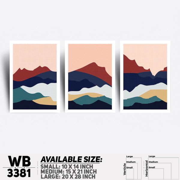 DDecorator Landscape Horizon Art (Set of 3) Wall Canvas Wall Poster Wall Board - 3 Size Available - WB3381 - DDecorator