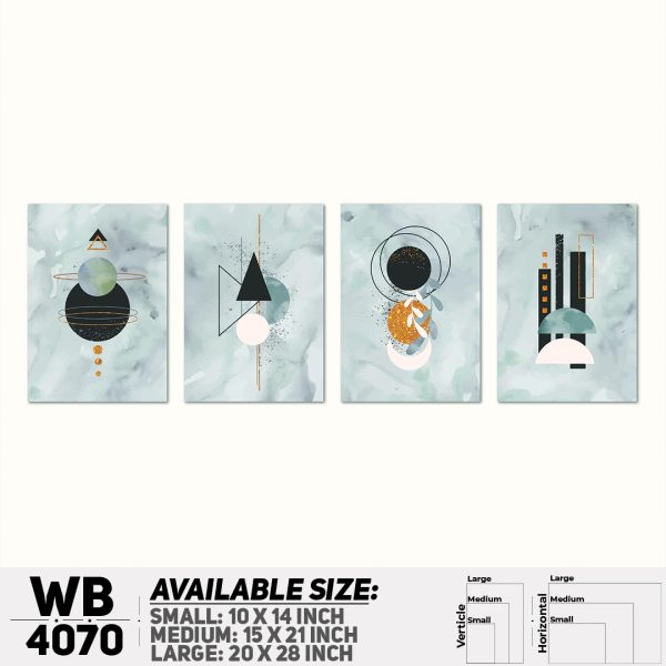 DDecorator Abstract Art (Set of4) Wall Canvas Wall Poster Wall Board - 3 Size Available - WB4070 - DDecorator