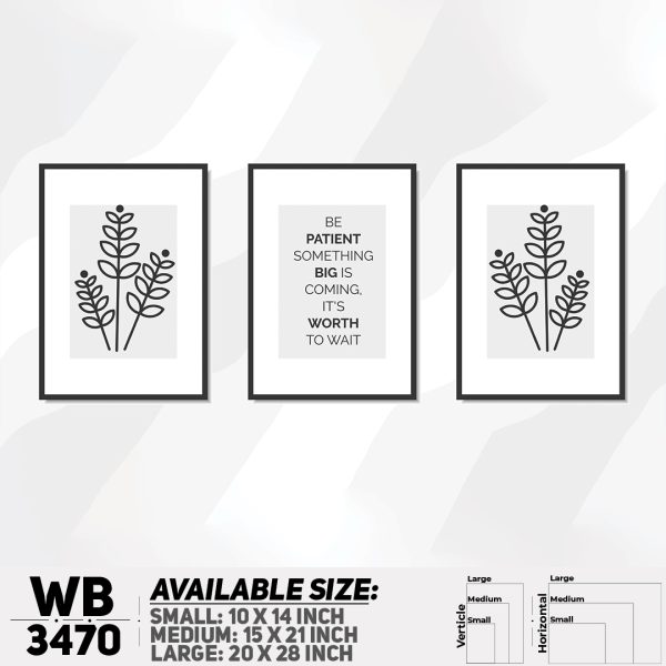 DDecorator Motivational & Line Art (Set of 3) Wall Canvas Wall Poster Wall Board - 3 Size Available - WB3470 - DDecorator