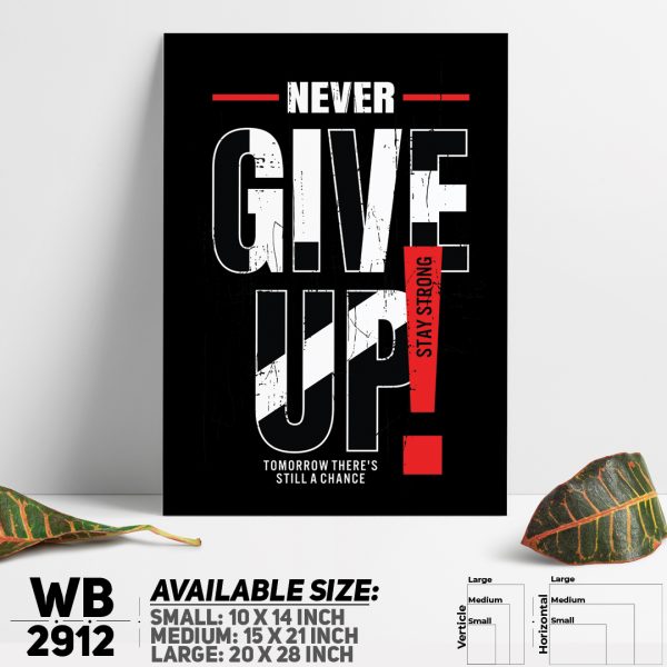 DDecorator Never Give Up - Motivational Wall Canvas Wall Poster Wall Board - 3 Size Available - WB2912 - DDecorator