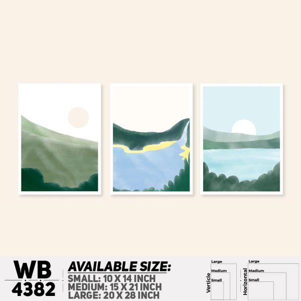 DDecorator Landscape & Horizon Design (Set of 3) Wall Canvas Wall Poster Wall Board - 3 Size Available - WB4382 - DDecorator