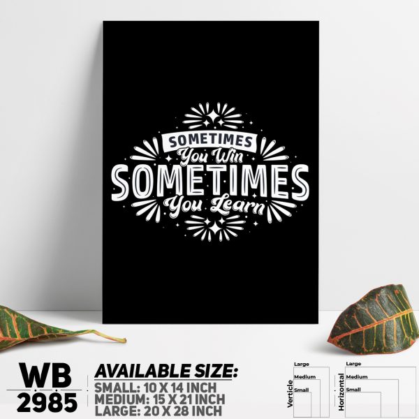 DDecorator Sometimes You Win Or Learn - Motivational Wall Canvas Wall Poster Wall Board - 3 Size Available - WB2985 - DDecorator