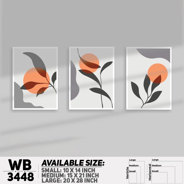 DDecorator Flower And Leaf ArtWork (Set of 3) Wall Canvas Wall Poster Wall Board - 3 Size Available - WB3448 - DDecorator