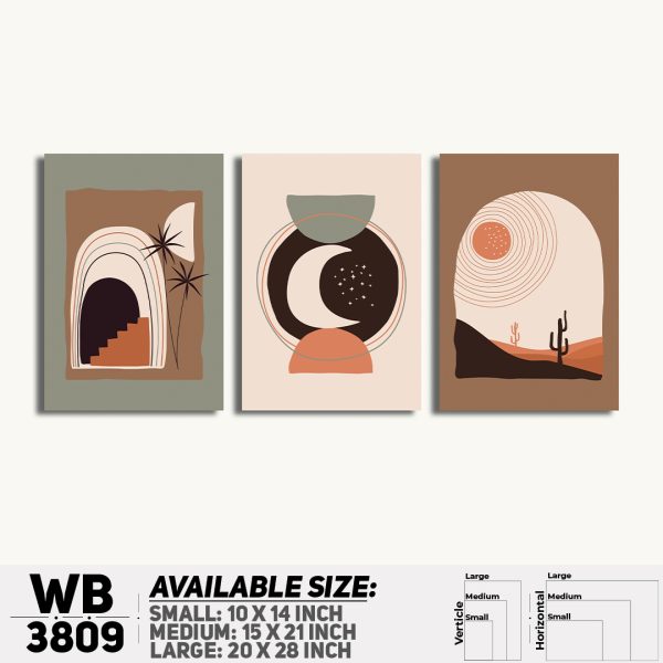 DDecorator Abstract ArtWork (Set of 3) Wall Canvas Wall Poster Wall Board - 3 Size Available - WB3809 - DDecorator