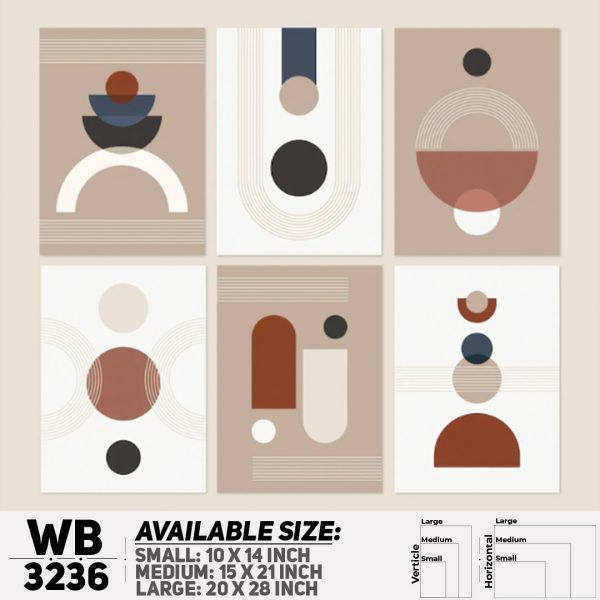 DDecorator Modern Abstract ArtWork (Set of 6) Wall Canvas Wall Poster Wall Board - 3 Size Available - WB3236 - DDecorator