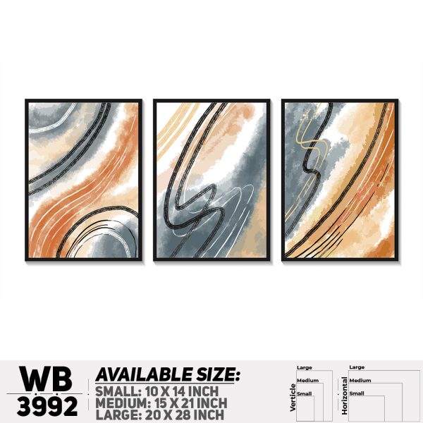 DDecorator Abstract Art Marble Texured (Set of3) Wall Canvas Wall Poster Wall Board - 3 Size Available - WB3992 - DDecorator