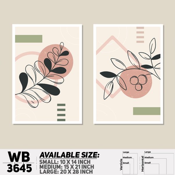 DDecorator Flower And Leaf ArtWork (Set of 2) Wall Canvas Wall Poster Wall Board - 3 Size Available - WB3645 - DDecorator
