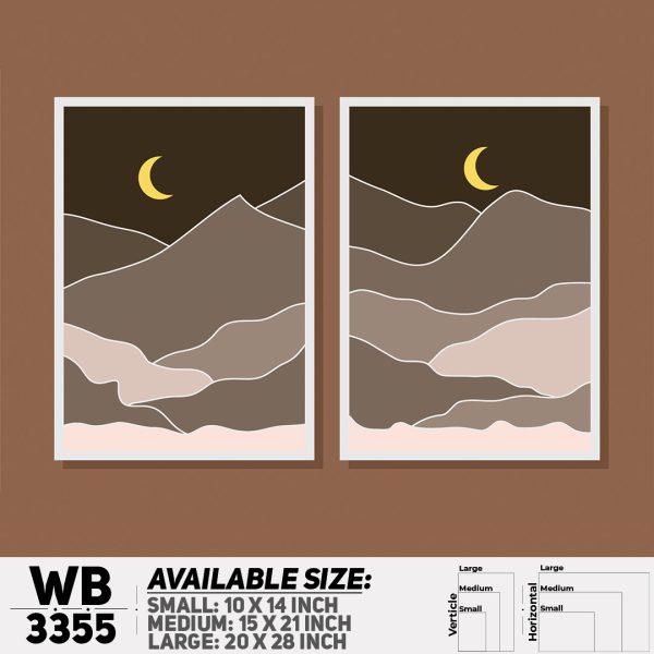 DDecorator Mountain Horizon Art (Set of 2) Wall Canvas Wall Poster Wall Board - 3 Size Available - WB3355 - DDecorator